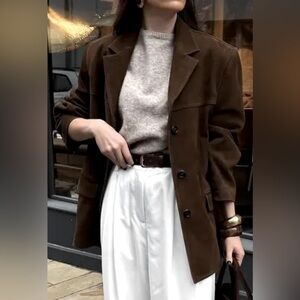 Gap Vintage Unisex Suede 3 Button Jacket Fully Lined